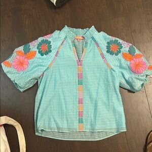 THML Colorful flower Embroidered Blouse
